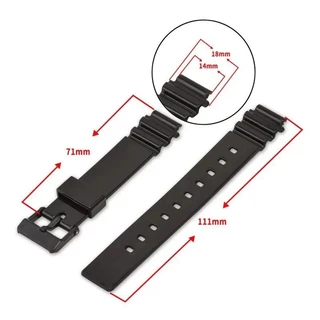 สายเรซิ่นซิลิโคนสําหรับ Casio LRW-200H ผู้หญิง Glossy สีดําสีขาวสีชมพูกีฬากันน้ํานูนยางนาฬิกาสร้อยข้อมือ 14 มม.