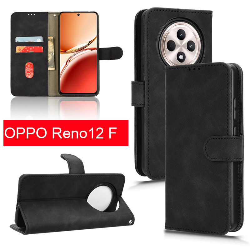 สําหรับ OPPO Reno12 F 12F 5G กรณี CPH2637 ผู้ถือกระเป๋าสตางค์หนัง PU กันกระแทกสําหรับ OPPO Reno 12F 5G กรณี Anti-Fall วงเล็บแม่เหล็กปลอกกันชนซิลิโคนปกหลัง