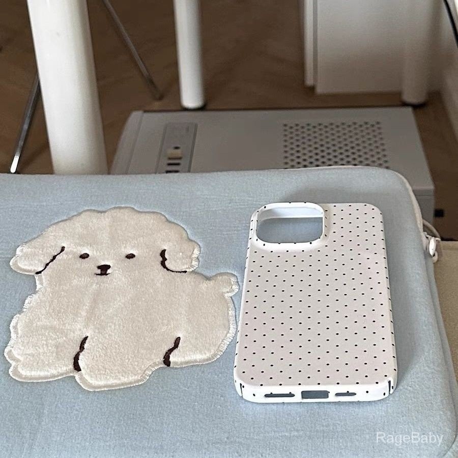 เวอร์ชั่นเกาหลีที่เรียบง่ายสไตล์อินสีดําลายจุดเคสโทรศัพท์iphoneเหมาะสําหรับiphone 14 Pro Max 15 Plus 13 11 Pro Max 7 PlusกันกระแทกXS Max 8 Plus Hard Case XR 12 Pro 14 Plusกันกระแทกกันฝุ่น