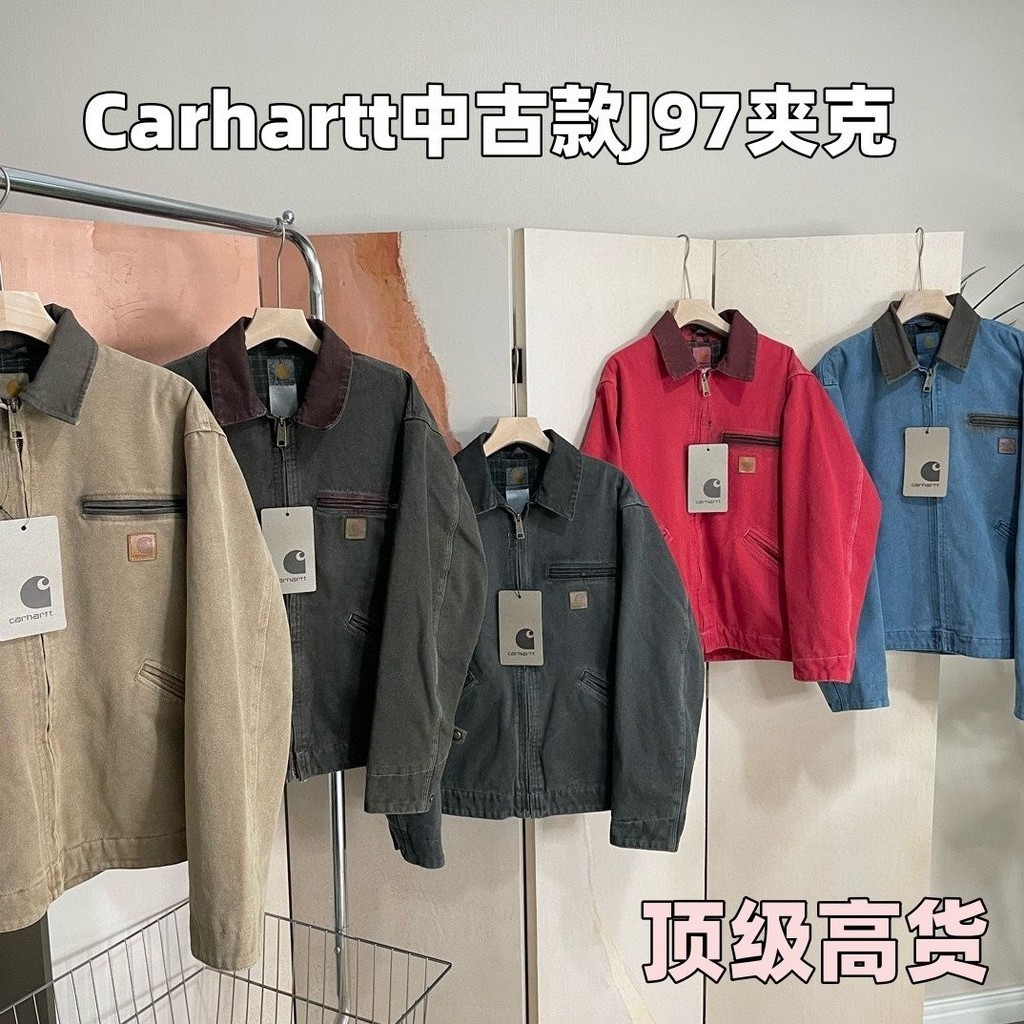 ขายร้อน!F & X แจ็คเก็ตอเมริกันย้อนยุค J97 ยุคกลางแจ็คเก็ต Kaha เครื่องมืออินเทรนด์ All-Match สีทึบผ้าใบ Lapel ล้างแจ็คเก็ตผู้ชายผู้หญิง