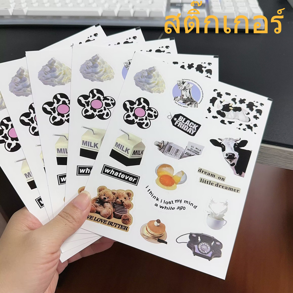 ของขวัญ สติ๊กเกอร์ PVCติดเคส โน๊ตบุ๊ค สติกเกอร์ตกแต่ง.สติ๊กเกอร์ไดคัท สติกเกอร์ กันน้ำ sticker PVC หมี โคนม สติ๊กเกอร์*1 - ภาพย่อย 3