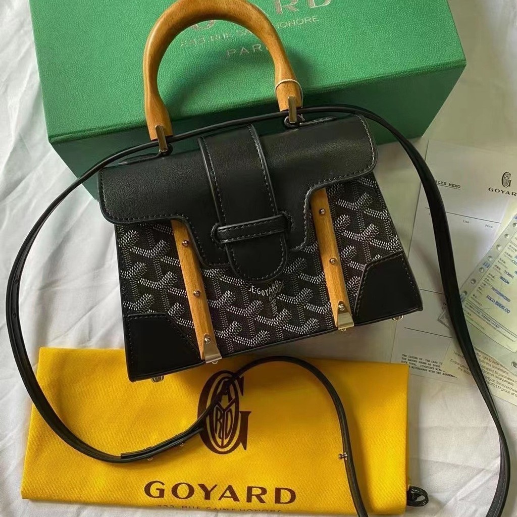 ANZH Goyard Wooden Strip Saigon Mini Bag One-Shoulder Crossbody