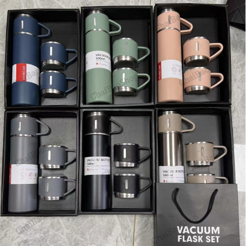 ChaiBao ชุดเซทแก้วน้ำ กระบอกน้ำเก็บอุณหภูมิ กระบอกน้ำสแตนเลส 500 ml.