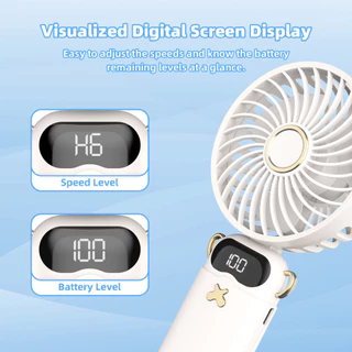 GOOJODOQ Versatile 3-in-1 Handheld Fan with Detachable Base and Phone Holder