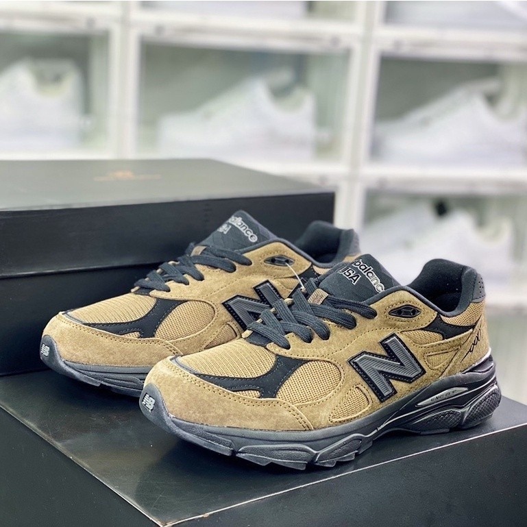 Jjjjound x New Balance 990 v3 สีน้ําตาลสีดํา Retro Casual รองเท้าผ้าใบสําหรับผู้ชายผู้หญิง M990JJ3 3