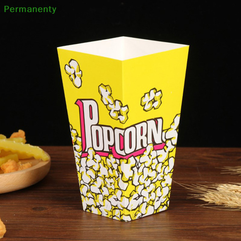 Permanenty 10 ชิ้นลาย Popcorn กล่องกระดาษถังสีแดงสีขาวลายถุงขนมสําหรับอาบน้ําเด็กวันเกิด Party Supplies Good goods