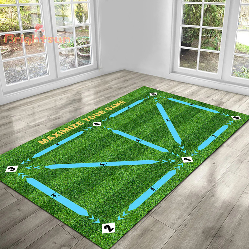 Brightsun เสื่อฝึกซ้อมฟุตบอลพรม Dibbling Silent Football Training Mats พรมเด็กฟุตบอลลื่นพับได้อุปกรณ์ในร่มใหม่