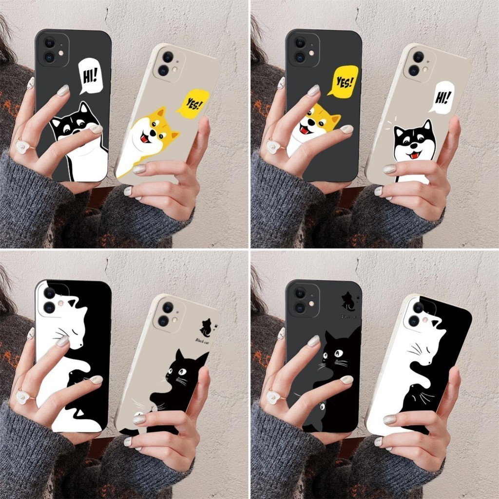 ตลกลูกสุนัขกอดแมวกันกระแทกเคสโทรศัพท์oppo A57 2016 A39 A57 2022 4G A77S A77 5G A83 R11 R11S R9 R9S F