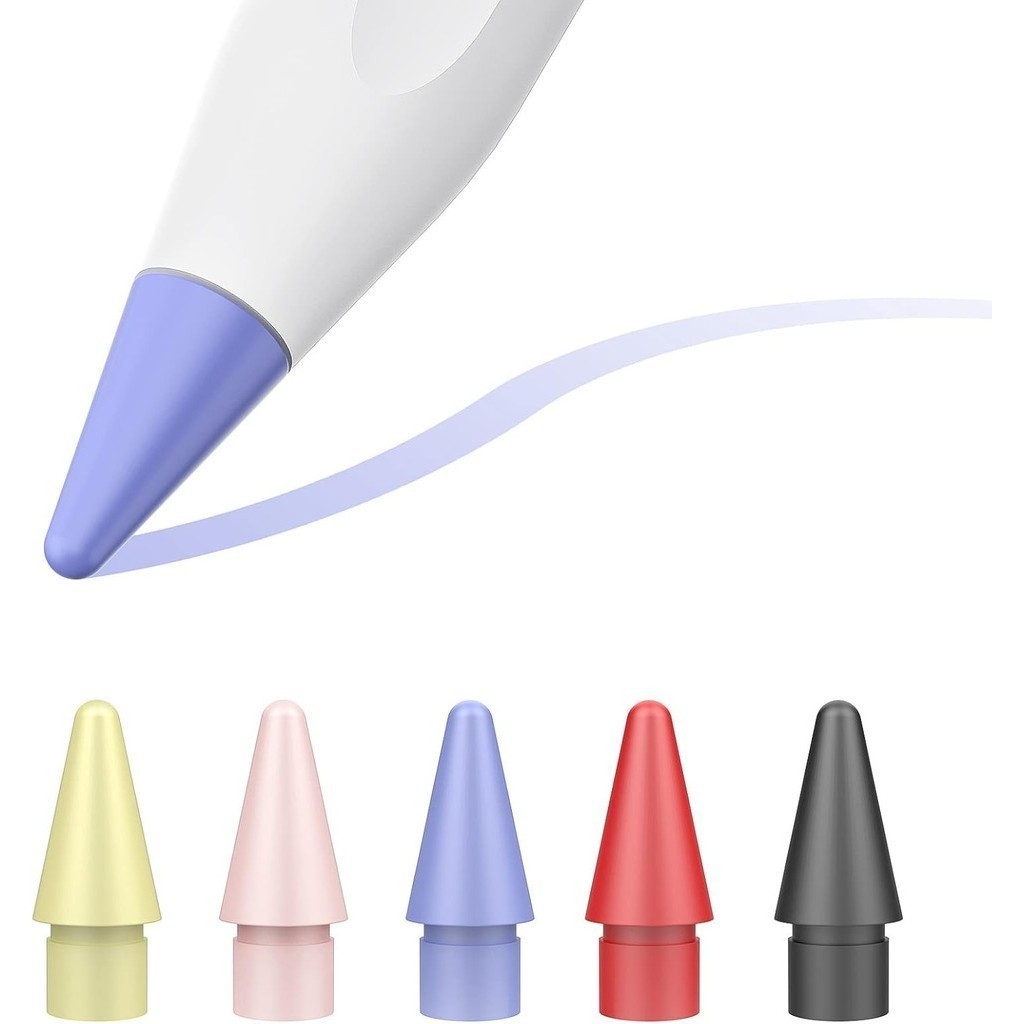 Moko 5 Pack เคล็ดลับสําหรับ Apple Pencil 1st/2nd Gen/USB-C/Apple Pencil Pro, การควบคุมที่แม่นยํา Apple Pencil เปลี่ยนเคล็ดลับ Nibs iPencil เคล็ดลับสําหรับ iPad Pro/Air/Mini