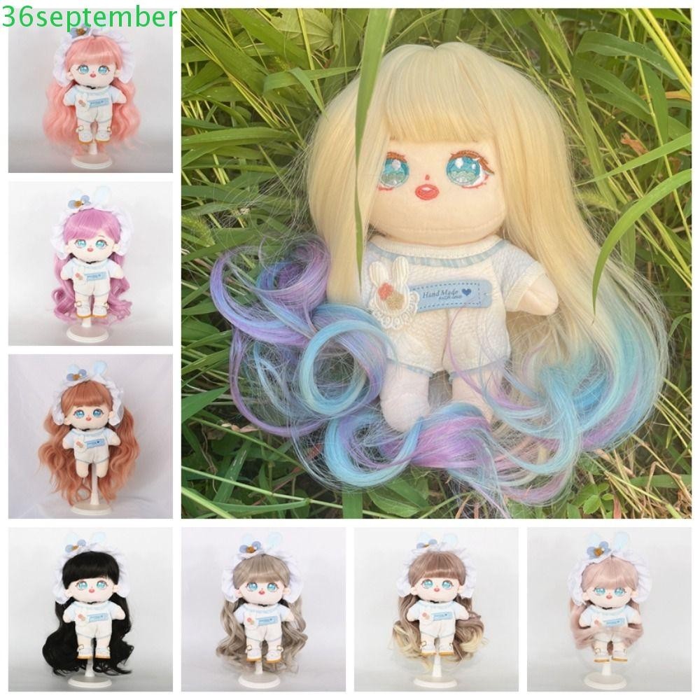 เซปเบอร์ 20เซนติเมตรผ้าฝ้ายตุ๊กตาวิกผม,ไล่โทนสีสีงานฝีมือตุ๊กตาตุ๊กตายาวผมหยิกวิกผม,แฟชั่นตุ๊กตาวิกผมสีชมพูหวานที่มีสีสัน20เซนติเมตรผ้าฝ้ายตุ๊กตาผมตุ๊กต