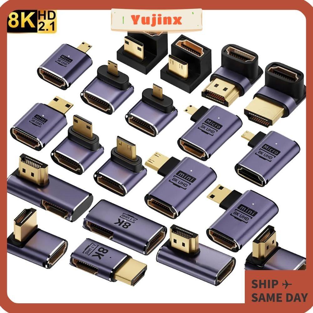 Yujinx 8K 60HZ HDTV Adapter, AF-AM LED HDMI เข้ากันได้กับ, Monitor โปรเจคเตอร์ชายกับหญิง UHD 48Gbps HD 2.1 Connector