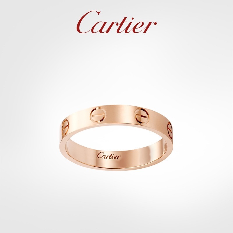 Original Cartier Cartier Love Series Ring Rose Gold สีเหลืองทอง ทองคําขาว แหวนแต่งงานคู่เดี่ยว