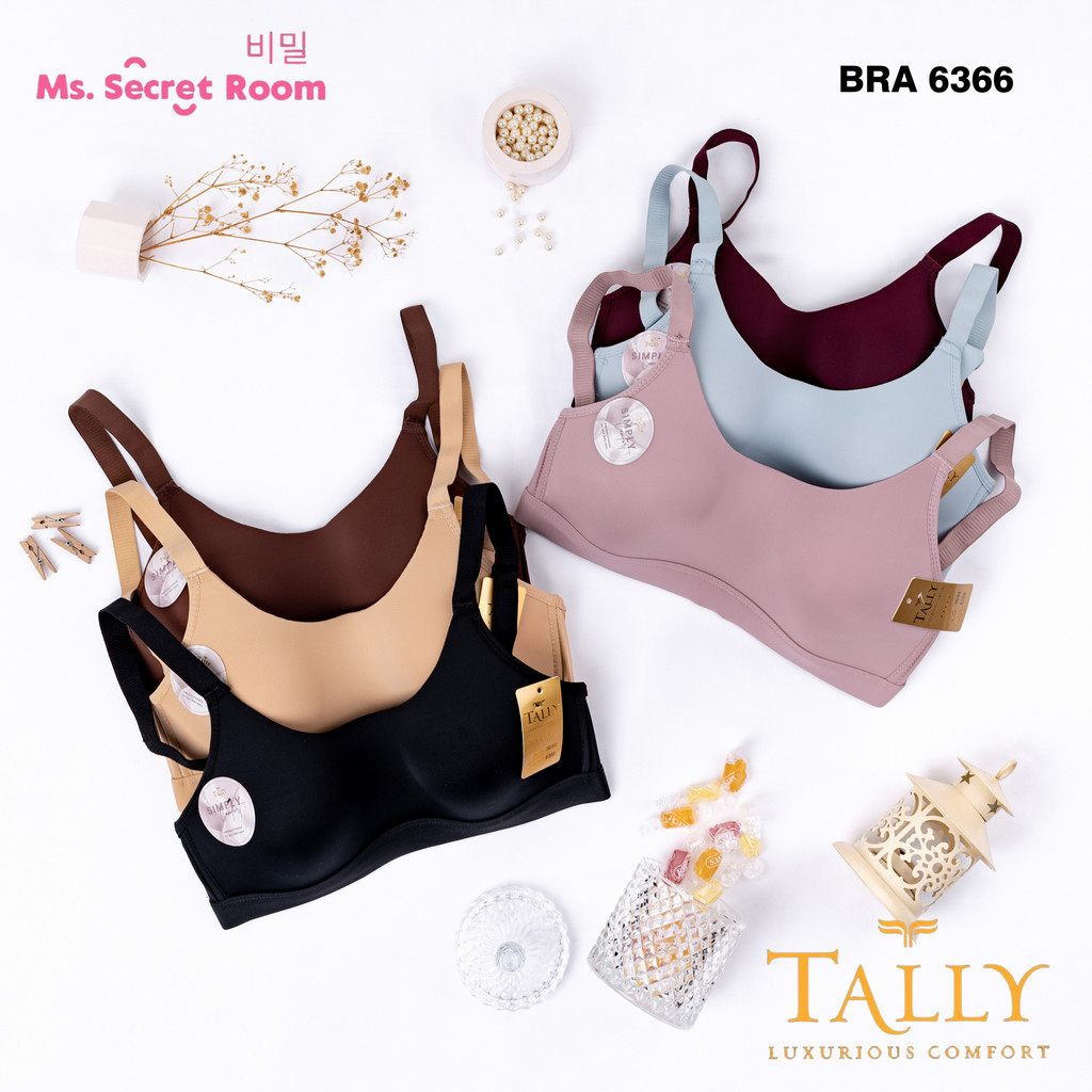 TALLY BRA BH 6366 I CUP B LARGE I FULL CUP I THIN FOAM I WIRELESS I HOOK 3 I SIZE 36 – 42 I SMOOTH N