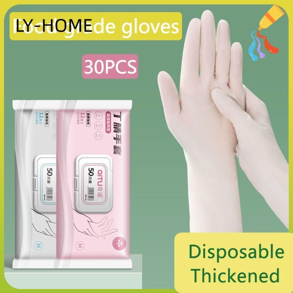 ลี่ ถุงมือแบบใช้แล้วทิ้งอุปกรณ์ครัวยาวทนทานล้างจานในครัว