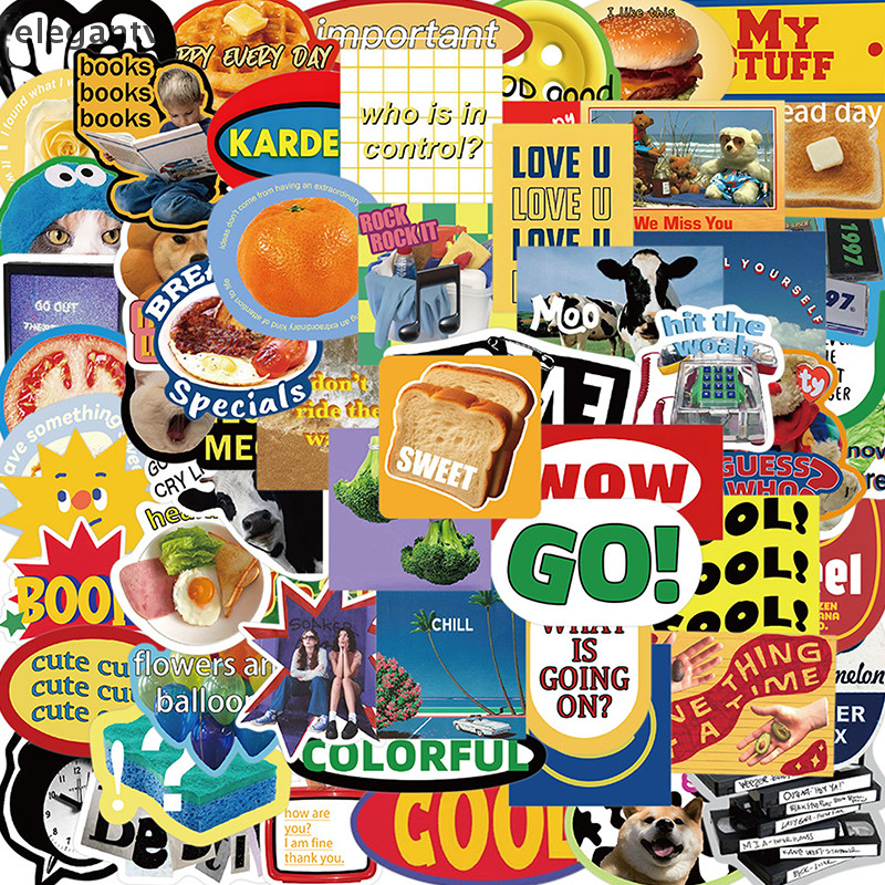 Egn 60 ชิ้นยุโรปอเมริกันหวานเอเชีย Retro Graffiti สติกเกอร์กีตาร์กระเป๋าเดินทางแล็ปท็อป Decal DIY ไดอารี่โทรศัพท์โน้ตบุ๊คสติกเกอร์ N