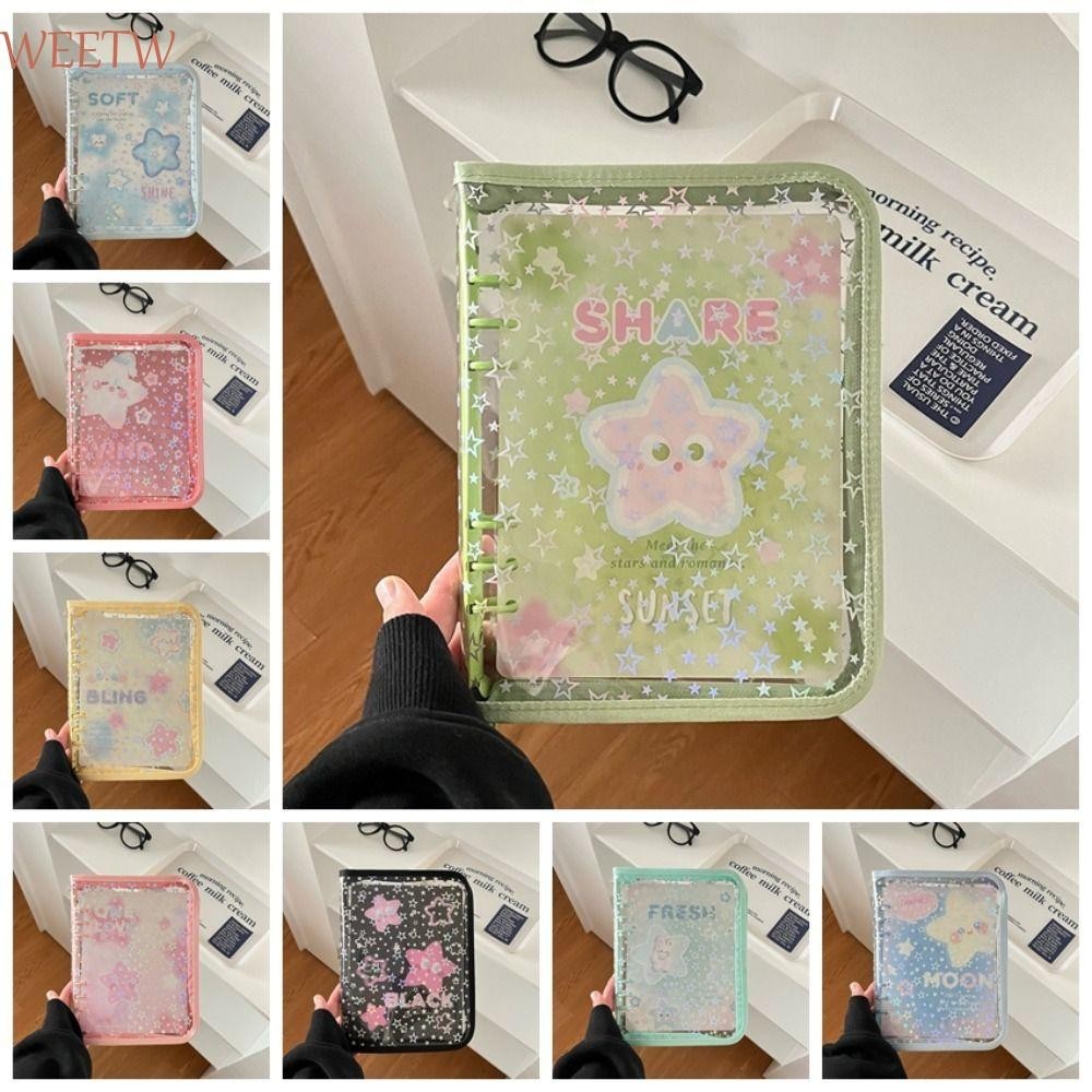 ปกอัลบั้มรูป WEEKW Binder, ที่ใส่โฟโต้การ์ดสไตล์เกาหลี A5, PVC สร้างสรรค์เรียบง่ายโปร่งใสรูปถ่ายรวบรวมปกหนังสือของขวัญเด็กผู้หญิง
