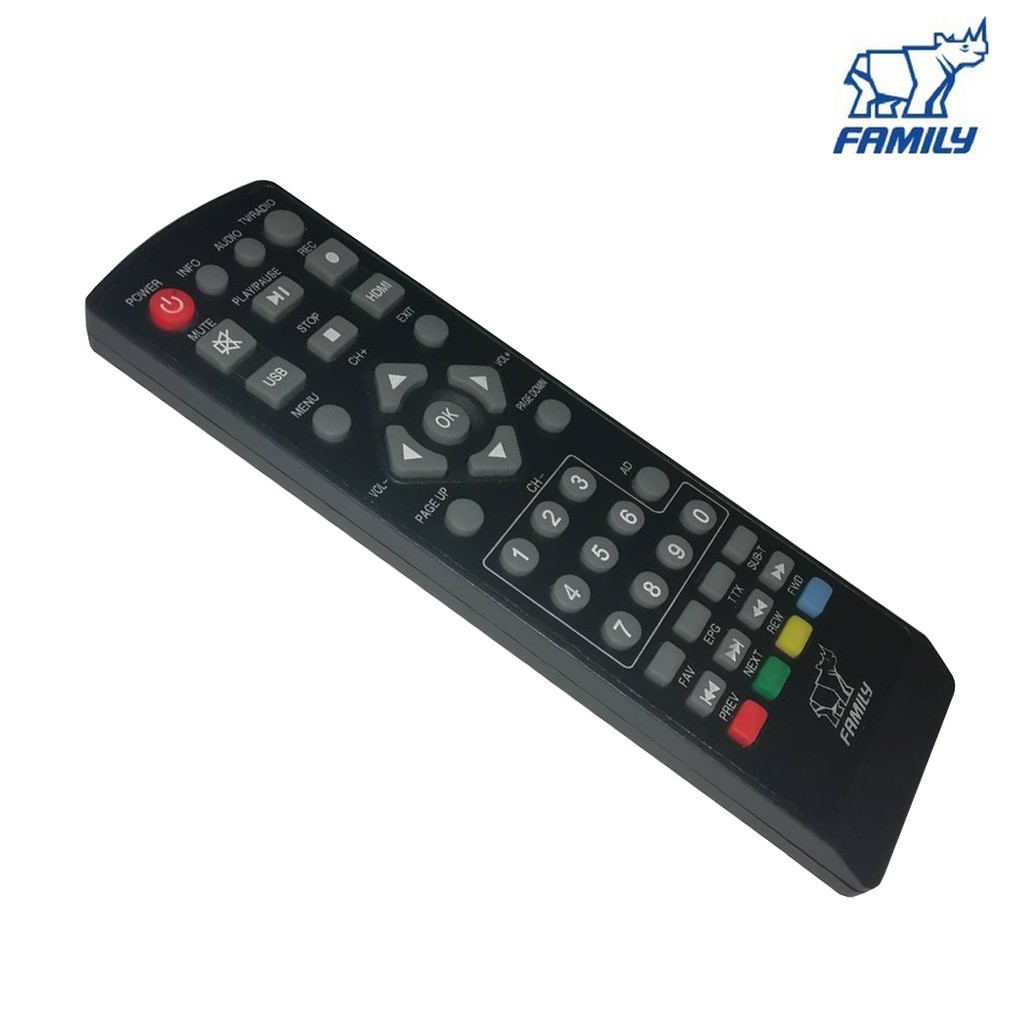 รีโมทคอนโทรล Remote FAMILY (ใช้กับกล่องfamily ดิจิตอลทีวี) แพ็ค1-5ชิ้น