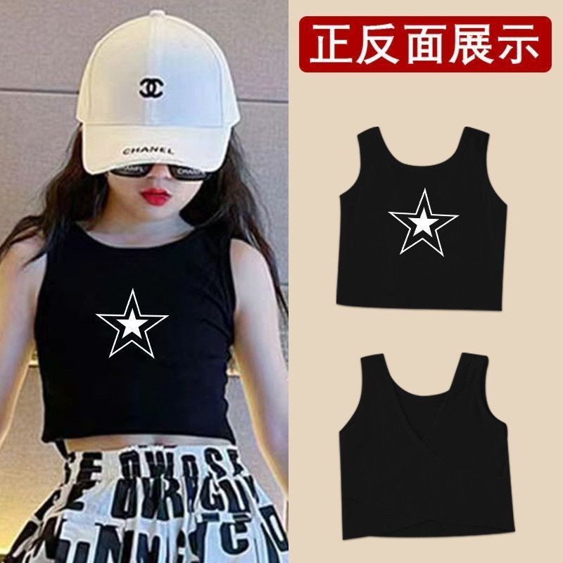 สาวเสื้อกั๊กจดหมายพิมพ์เสื้อกั๊กแขนกุดยกทรงสั้นด้านบน