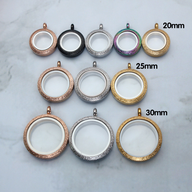 Gawu box Pendant กล่องเฟสกระจกฝ้าทรงกลม สแตนเลส Tangka vermilion กล่อง unisex สร้อยคอ