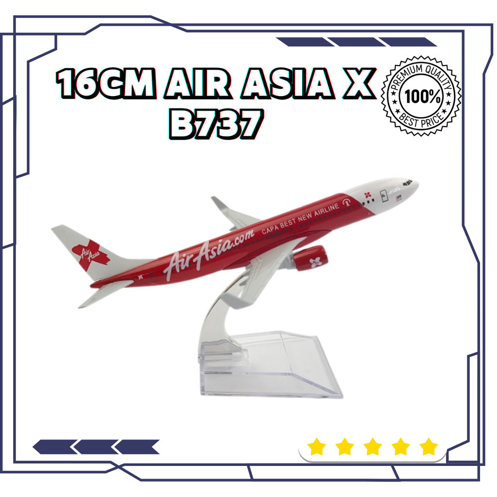 16 ซม.Air Asia X Airlines Boeing B737 Scale 1:400 เครื่องบินโลหะ Replica Diecast สะสมจอแสดงผลเครื่อง