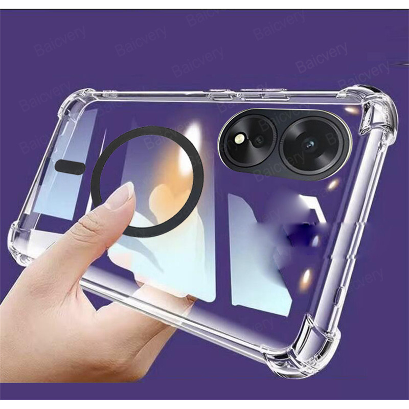 Oppo A38 CPH2579 / A18 CPH2591 Case เคส TPU ซิลิคอนแม่เหล็กชาร์จไร้สาย