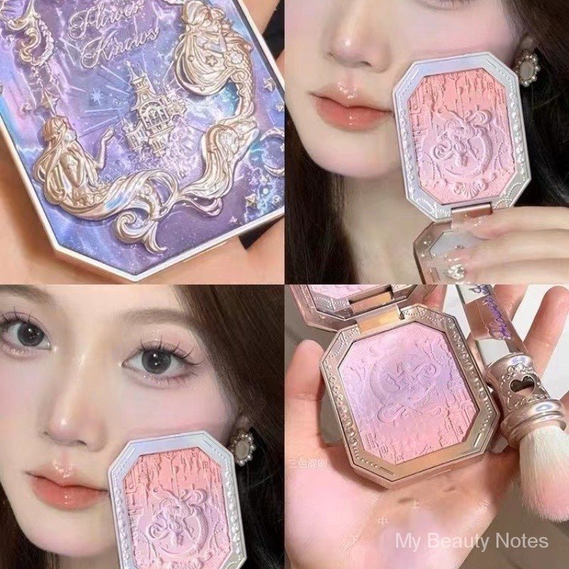 FLOWER KNOWS Moonlight Mermaid Series Jewelry Blush Moonlight Breaking Dawn Blush Face Matte Blush Face Makeup SYMW