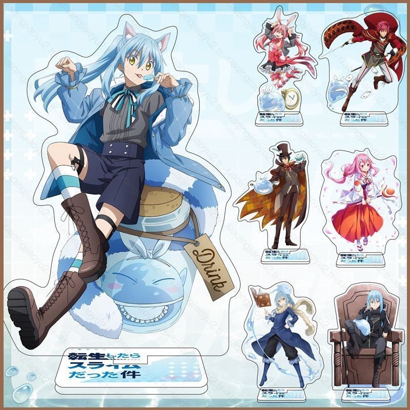 ครั้งนั้นฉันกลับชาติมาเกิดเป็น Slime Rimuru Tempest ขาตั้งอะคริลิคผู้ถือแผ่นป้าย UP อะนิเมะรุ่นของเล่น
