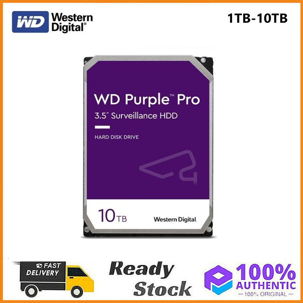 WD Purple 3.5" การเฝ้าระวัง HDD 1TB/2TB/3TB/4TB/6TB/8TB/10TB