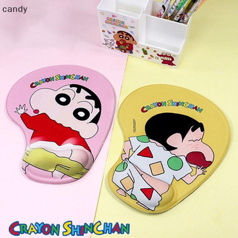Ndy Crayon Shin-chan อะนิเมะแผ่นรองเมาส์ซิลิโคนข้อมือ 3D Gaming Mousepads Anti-Slip นุ่มโต๊ะของขวัญ N
