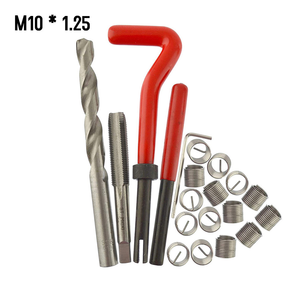 20 ชิ้นเมตริกซ่อมชุดแทรก M5 M6 M8 M10 M12 M14 Helicoil รถ Pro Coil เครื่องมือ M10 * 1.25