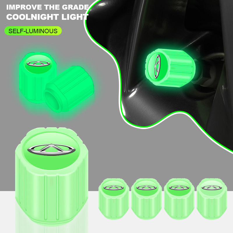 4PCS Luminous รถรถจักรยานยนต์ล้อยางวาล์วสําหรับ Chery Tiggo QQ 2 2Pro 4X 5X 7Pro 8 T11 Tigo2 Tigho