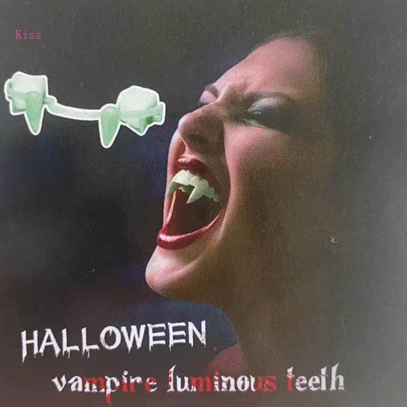 Kiss Luminous สําหรับ Vampire Fang Retractable ตลกฮาโลวีนแต่งตัว Fangs ตกแต่ง