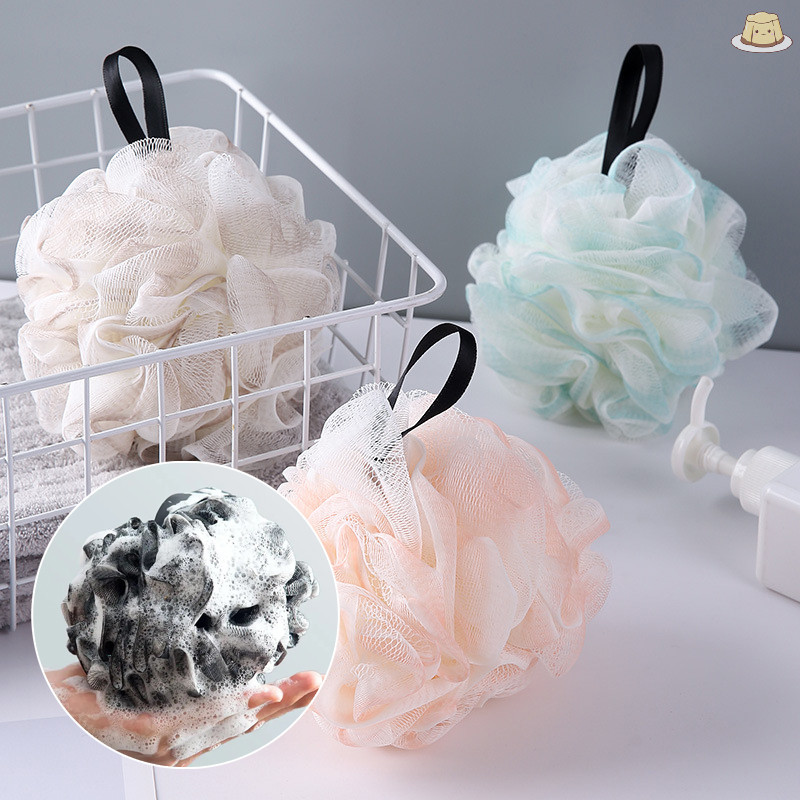 [GZ] Soft Shower Mesh Foaming Sponge Exfoliag Scrubber Bath Bubble Ball Body Skin Cleaner เครื่องมือทําความสะอาดอุปกรณ์ห้องน้ํา TH