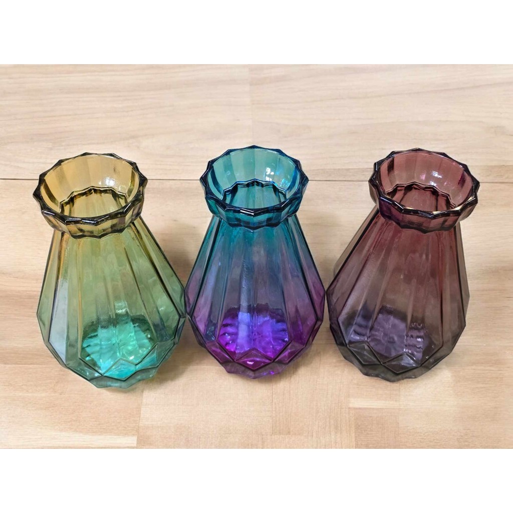 แจกันแก้ว สวยงาม สีสวยสีชัด แจกันดอกไม้ แจกัน ขนาด 15*6.5 cm สีสันสวยงาม ความจุ 150 ml. - รูปที่ 2