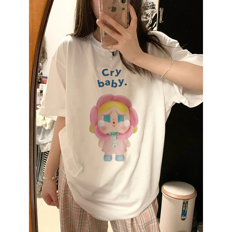Nuziro เสื้อยืด oversize - การ์ตูนน่ารักพิมพ์เสื้อยืดแขนสั้นผู้หญิง #1689