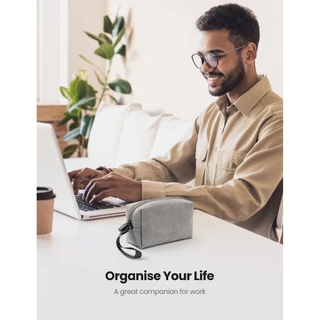 UGREEN รุ่น LP285 กระเป๋า Digital Storage Leather Bag, กระเป๋า อเนกประสงค์ แบบแข็ง Electronic Accessories Gadget Organiz