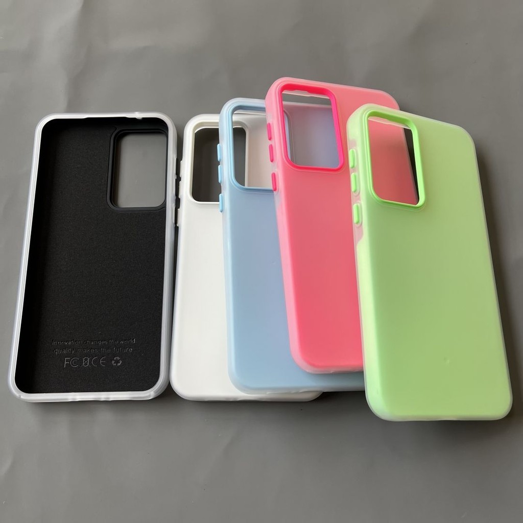Candy Matte Frost ซิลิโคน 2 ใน 1 เคสโทรศัพท์สําหรับ Samsung A56 A55 A54 A53 A35 A34 A33 A15 A14 A24 A25 S24 S23 S22 Ultra Plus S23 FE Shock Proof อุปกรณ์เสริมมือถือ Hard Sfot กรณี