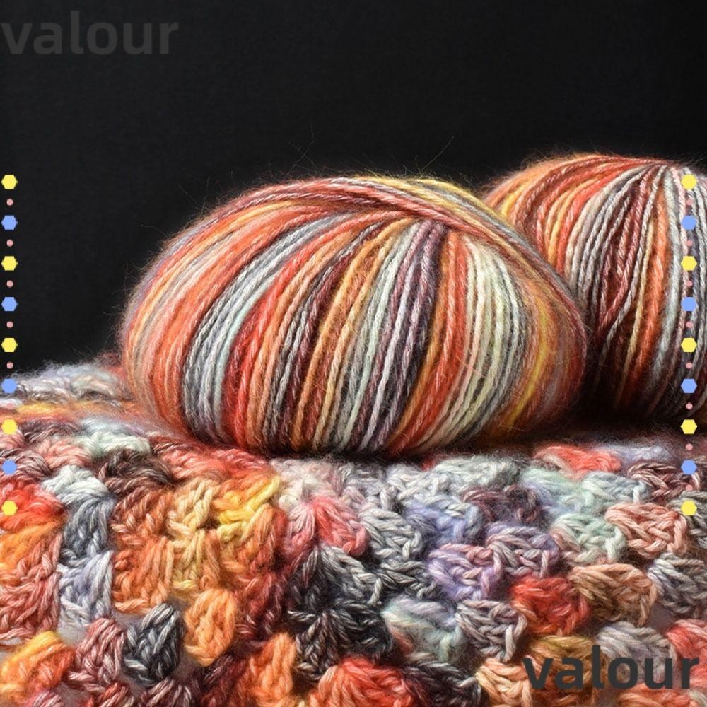 Valour ไหมพรมถักโครเชต์ แบบนิ่ม ไล่โทนสี สําหรับถักผ้าพันคอ หมวก DIY