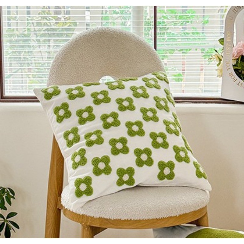 Allieuka ปลอกหมอน ปลอกหมอนอิง ปักลายดอกไม้ นุ่มสบาย สําหรับตกแต่งบ้าน 45 * 45 ซม - รูปที่ 2