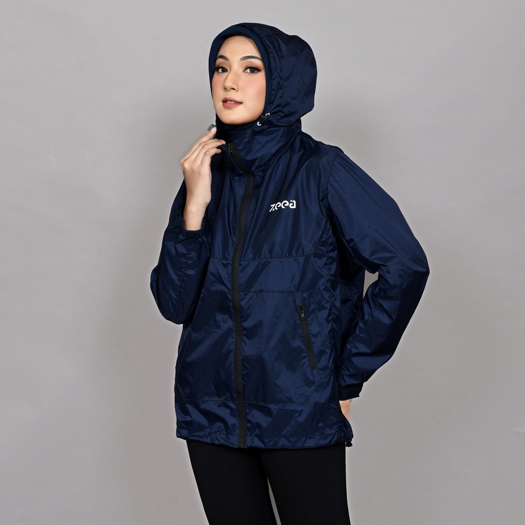 Zeea เสื้อแจ็คเก็ตวิ่งกันลมมัลติฟังก์ชั่นกันน้ําสําหรับผู้หญิง Zema