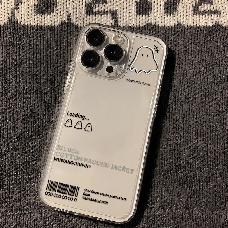🔥🔥การ์ตูนผีง่ายๆ เคสโทรศัพท์ใสพรีเมี่ยม For iPhone 11 13 12 14 15 16 Pro MAX 14 15 16 Plus X XR SE2 3 XSMAX 7Plus