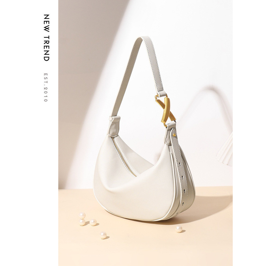 High-end Niche Design Baguette Bagของแท้หนังหญิงกระเป๋าสไตล์ใหม่แฟชั่นใต้วงแขนกระเป๋ากระเป๋าสะพายไหล่