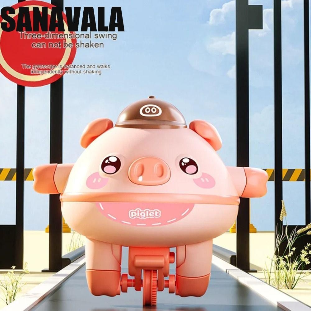Sanavala Tumbler Balance Pig, เกมสมอง Tightrope เดิน Unicycle ไฟฟ้าของเล่น, Balance Piglet เทคโนโลยีใหม่ล่าสุด Unicycle Balance หมูของเล่นเด็กผู้หญิง