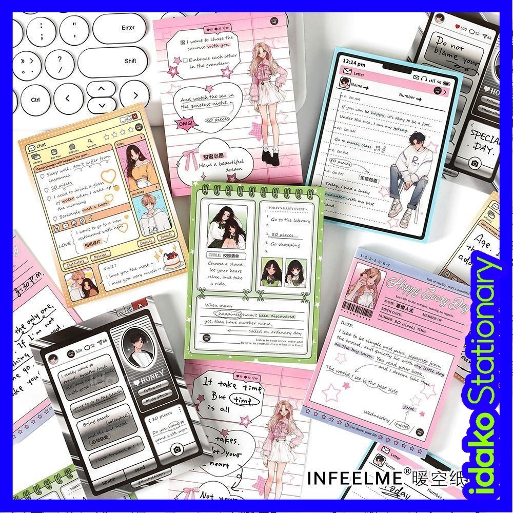 Idako [This Room Youth Series] Notepad สไตล์เกาหลี ins Girl Cartoon Handbook Student Notes กระดาษข้อความ MM014