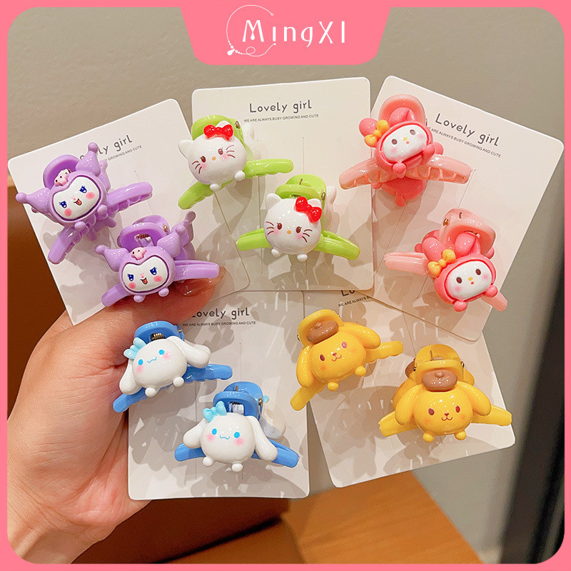 SANRIO การ์ตูน ซานริโอ มินิกิ๊บผู้หญิงเรียบคว้าคลิปอุปกรณ์ผมน่ารัก