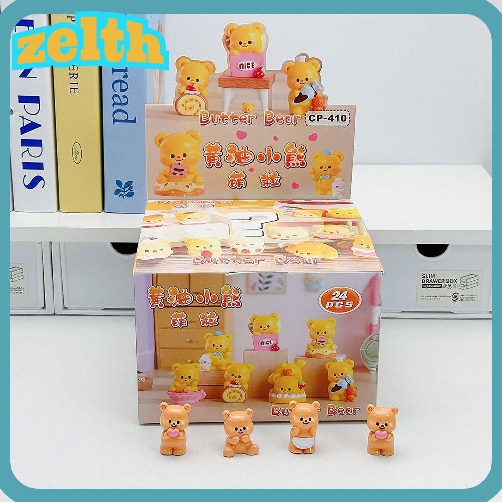 Zelth 24 กล่อง/เซ็ตกล่อง, PVC Pop Bean อะนิเมะการ์ตูนรูป, แฟชั่นลึกลับน่ารัก Kawaii กล่องของเล่นสําหรับเด็ก