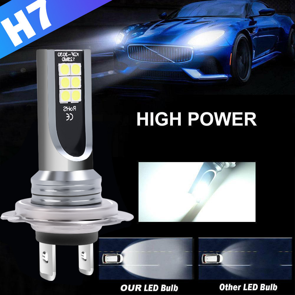 H1/h3/h4/h7 ไฟหน้ารถ - ปลั๊กแอนด์เพลย์ - ไฟ LED COB - ไฟหน้ากําลังสูง 24W - หลอดไฟหมอก DC12V-24V 6500K - อะไหล่รถยนต์