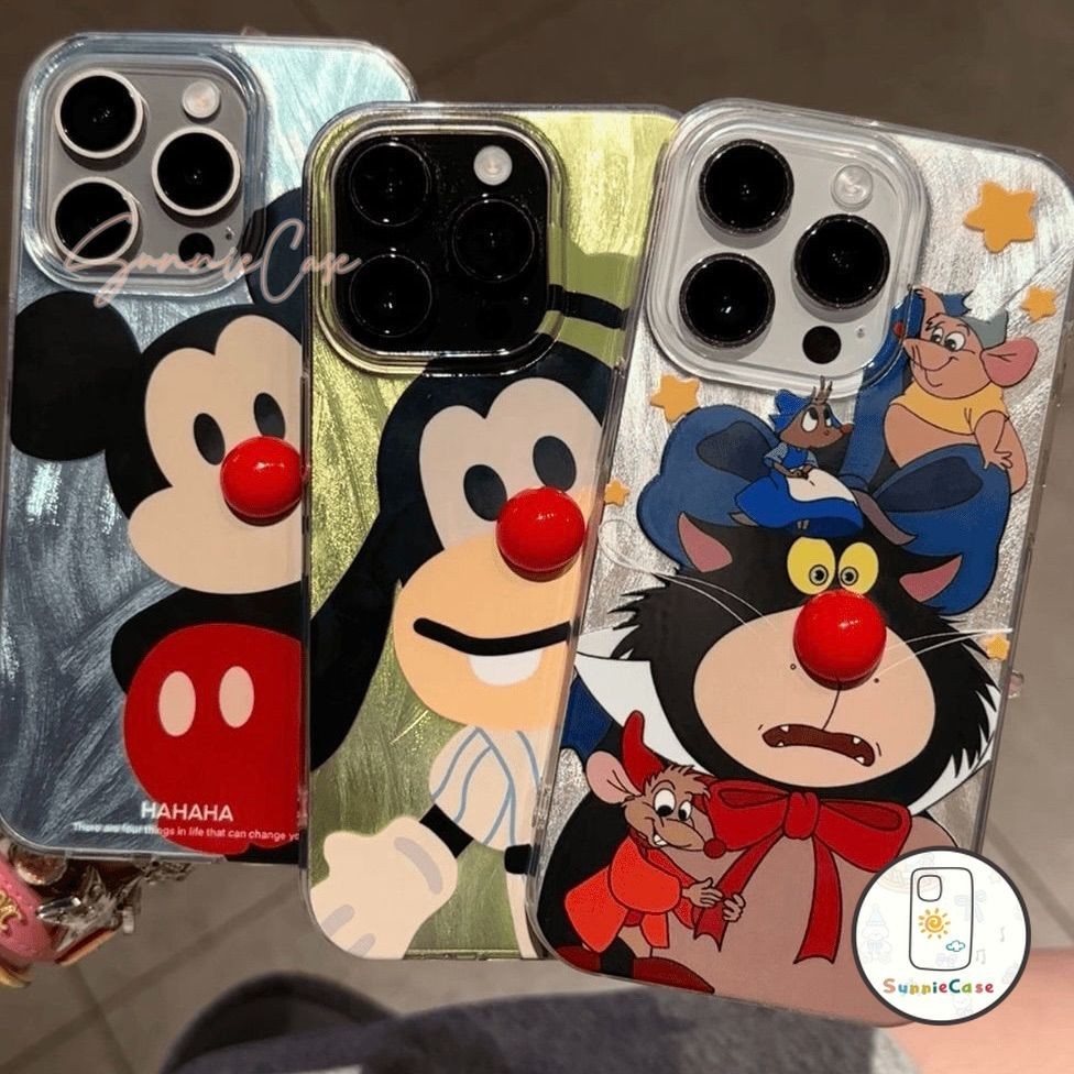 การ์ตูนแนวโน้ม โง่จริง ๆ Mickey ดูเดิลน่ารัก เคสไอโฟนIPhone 11 13 15 12 14 Pro Max 7Plus 14 7 15 8 Plus X XS XR MAX SE