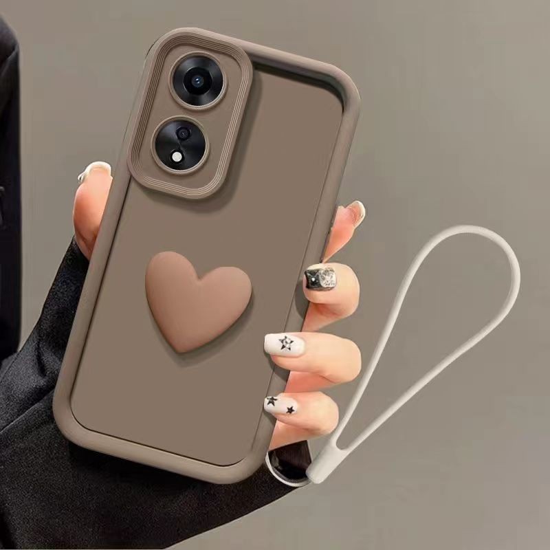 ปลอกสําหรับ Huawei Nova Y90 Y7A Y70 Plus Y61 11i 10SE 9SE 7i 6SE 5TAnti Slip 3D Love พร้อมเชือก Matt