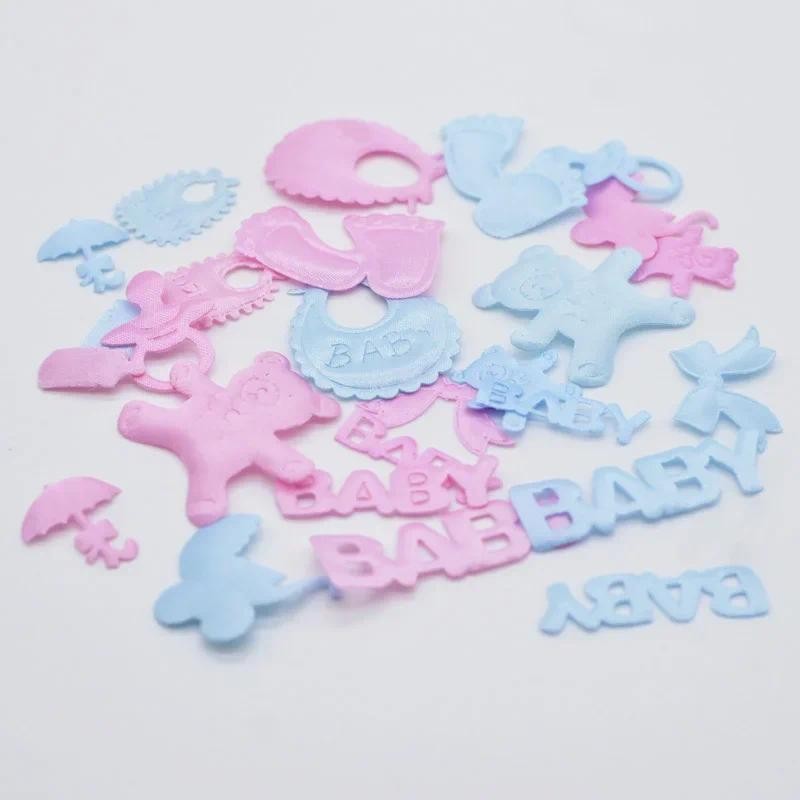 100 ชิ้นรถเข็นเด็กทารก Pacifiers Bibs หมีร่มตัวอักษร Bow Tie แพทช์สําหรับทารกวันเกิดเทศกาล Party Decor Appliques